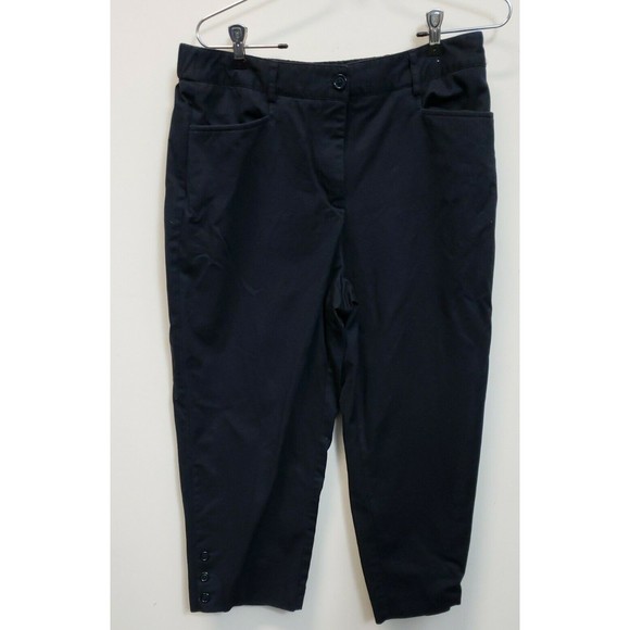 Women’s Studio Works Black Capris Sz 12 cotton blend 21 in inseam - Picture 1 of 7